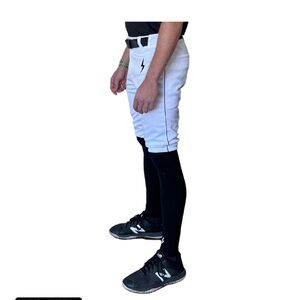 Bruce Bolt Premium Pro Baseball Short Pant w/ Piping - White/Black